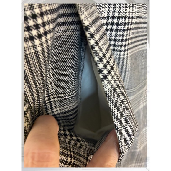 H&M Plaid Ankle Pants Size 2 Gray Career Casual Stretch Trousers - Picture 11 of 16